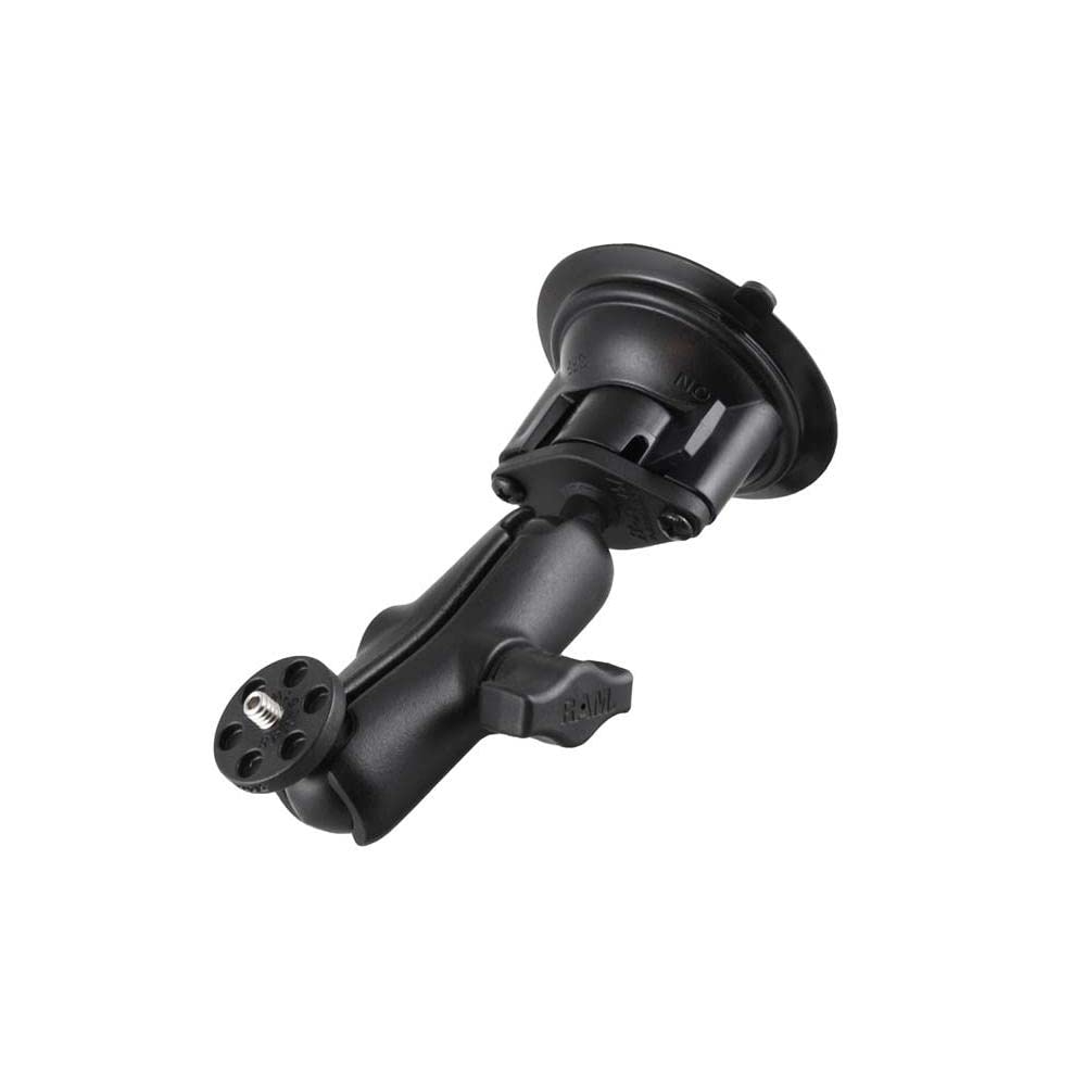 RAM MOUNTS Mount Ball Twist Lock Suction Camera Adapter for 1 Set Set 1-inch 1/4"-20 Screw, Black, (RAM-B-224-1-366U)