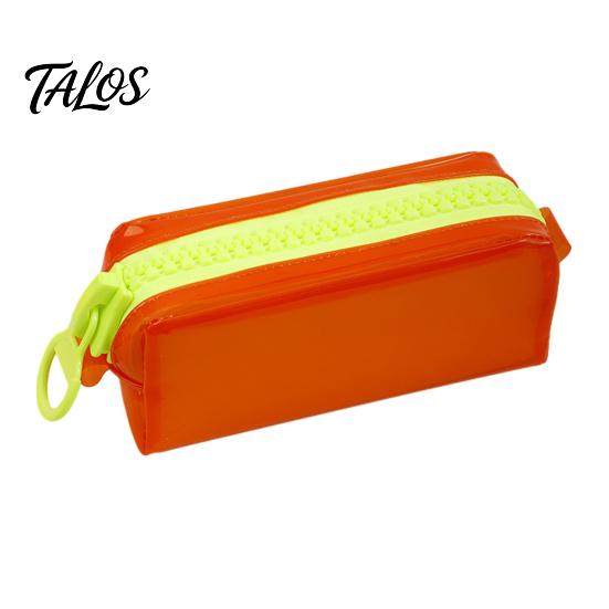 Cute Pencil Pouch Stationery Case, Large Capacity PVC Pouch, Portable Organizer Smooth Zipper Pen for School Office Student Use Exquisite Puller