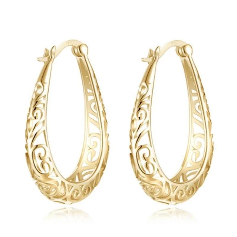 Heart-shaped Hollowed-out Flower Earrings European and American Exaggerated Jewelry Banquet Accessories for Women