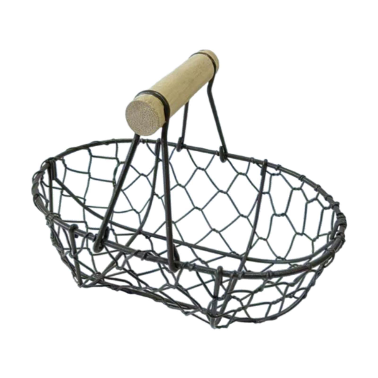 

Wire Egg Basket Retro Rustic Iron Storage Basket for Farmhouse Tabletop Home кавовий