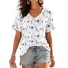 Camicetta da Donna con Scollo a V, Manica Corta, Stampa, Leggera, per Uso Casual Estivo
