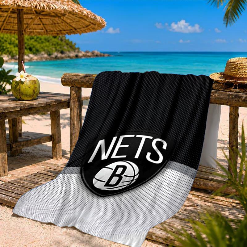 Brook-lyn Nets Art Beach Towel Microfiber Beach Towel, Lightweight and Quick-Dry, for Summer Travel, Swimming Pool Fan Birthday Gift