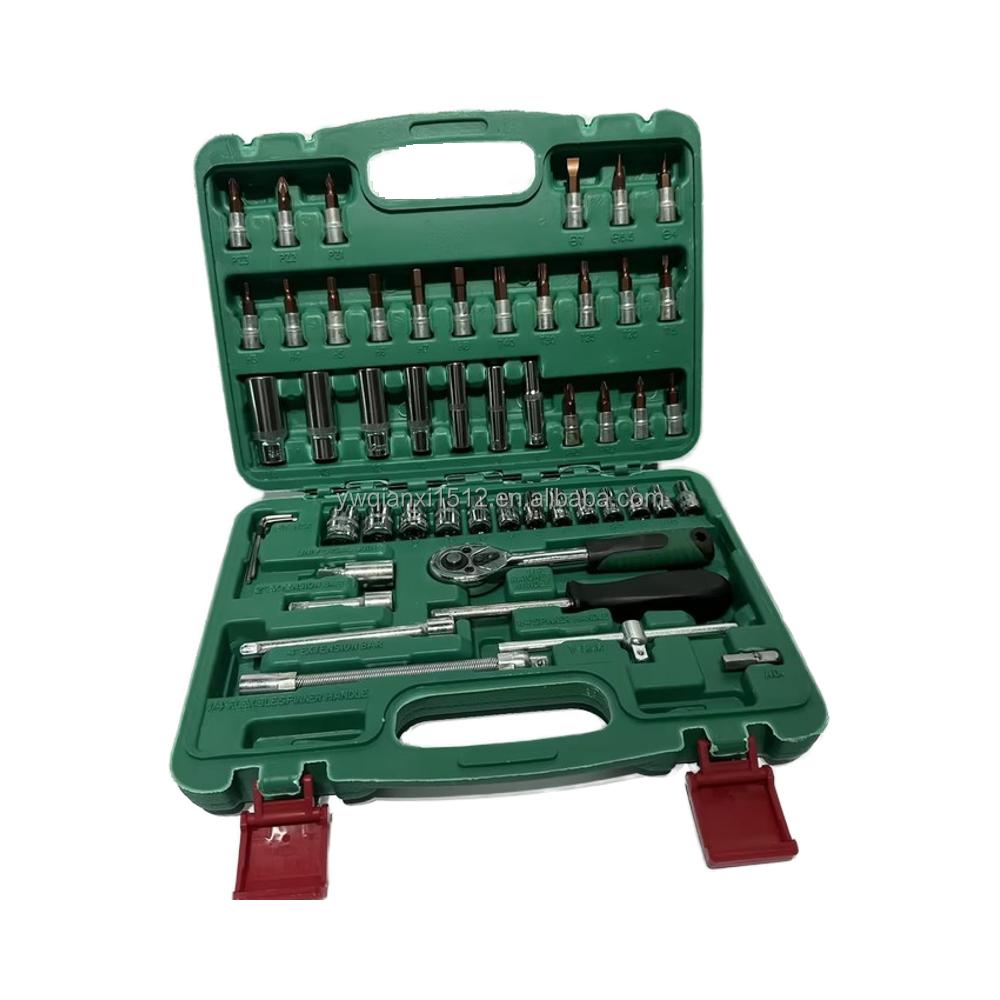 53-Piece Dual-Purpose Auto Repair CR-V Tool Box Set Carbon Steel Socket Wrench Quick Ratchet CR-Mo Handles Customizable OEM for