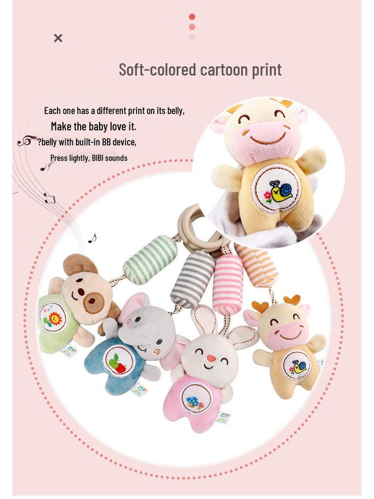 Happy Monkey Infant Plush Mobile Toy: Soothing Bed and Car Hanging for Early Education