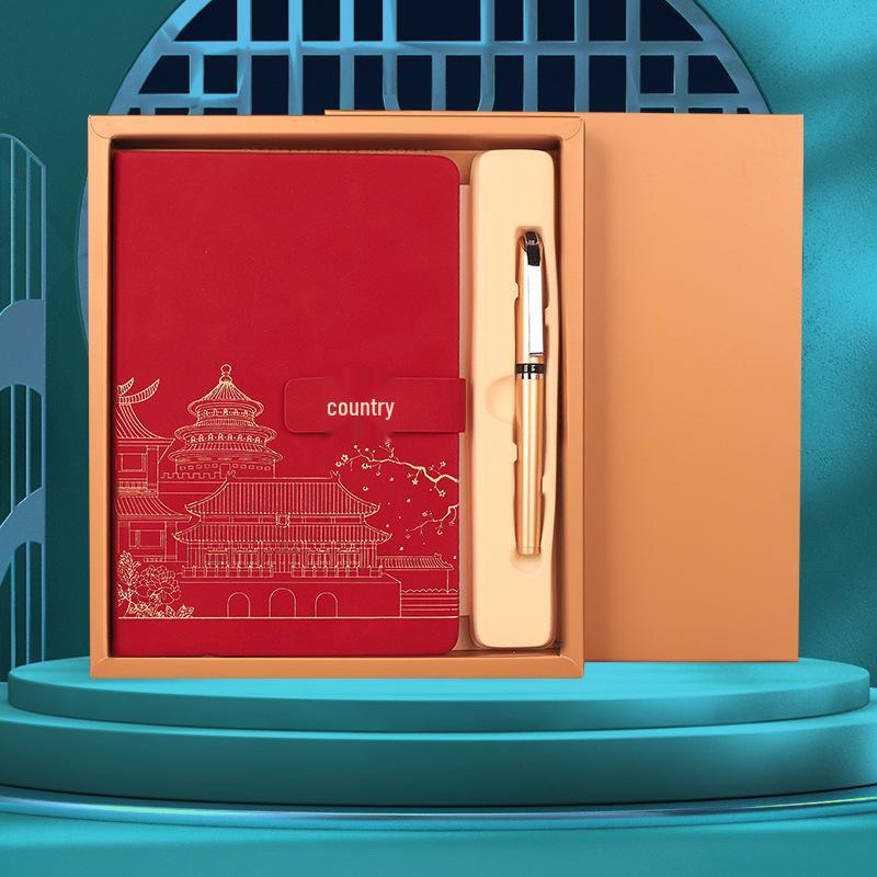 Custom A5 Chinese Style Office Notebook Gift Set with Logo