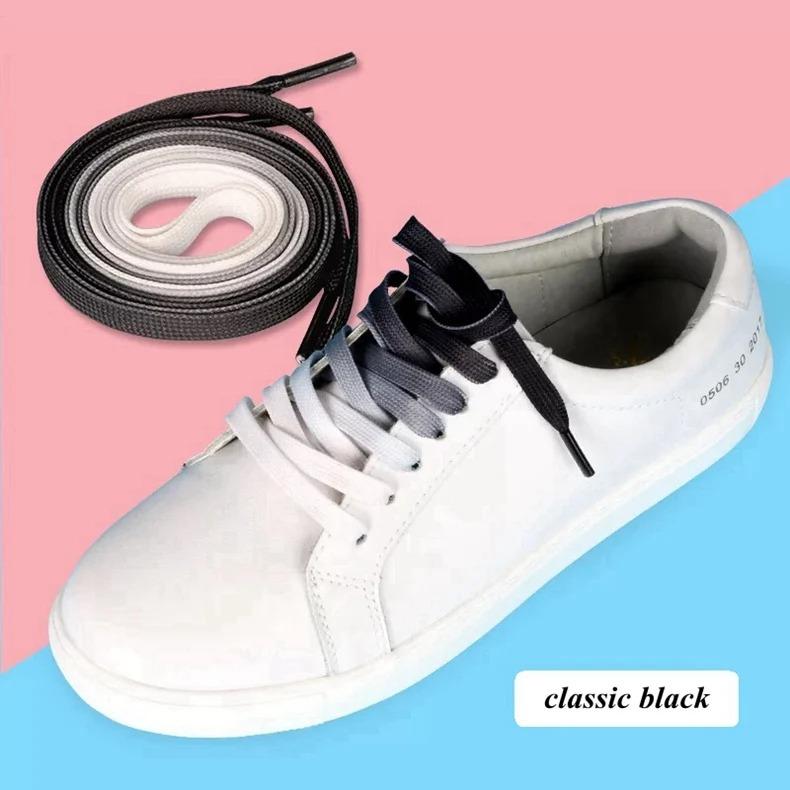 Candy Gradient Shoelaces Colorful Flat Shoelaces for Sneaker Casual Canvas Shoe Laces Camping Silk Shoelaces 90cm/120cm