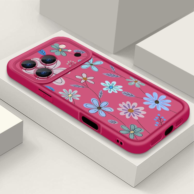 Shockproof Phone Case For iPhone 17 Pro Max Case iPhone 16 15 14 13 Pro Max 11 17e 16e White Flowers Print Soft Silicone Bumper Cover