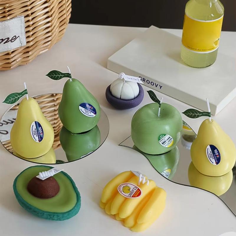 Decorative Spice Candles Charming and Innovative Banana Peach Peach Fruit Candles Home Decoration Household Products