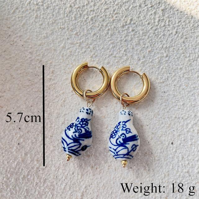 New Chinese Style Ceramic Multi-style Earrings Classic Fashion Party Accessories Designed for Women Exquisite Earrings