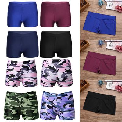 Kids Girls Elastic Waist Swim Shorts Bottoms Activewear Sports Gymnastic Workout Short Pants