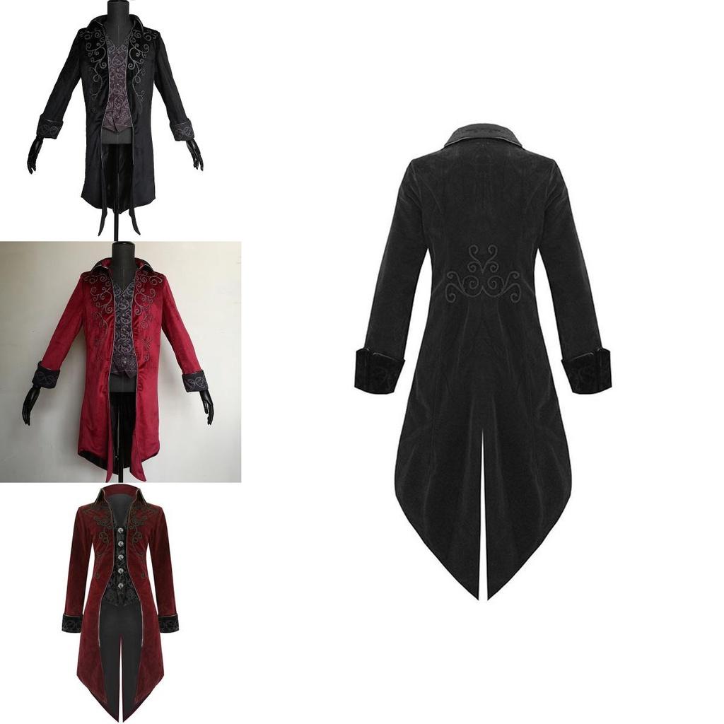 Stunning Vintage Men Tailcoat Jacket With V-neck Design For Unique Outfits