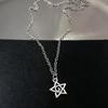 Gothic Charm Heart Teeth Pendant Silver Color Punk Necklace Sweet Cool Y2K Necklace  Women Men