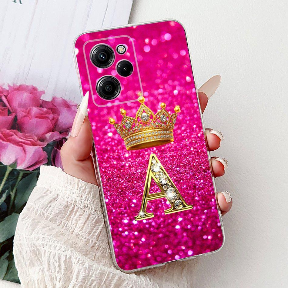

For Xiaomi Poco X5 Pro PocoX5 Fashion Crown Letter Phone Case For Poco X 5 X5Pro 5G Soft Silicone TPU Cases Poco X5 Pro