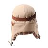 Winter Warm Fleece-Lined Canvas Beanie Hat With Ear Protection Leopard Print Unisex Outdoor Windproof Cap
