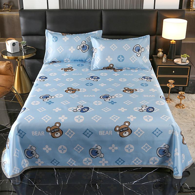 Eisseidenmatte Dreiteiliges Set Maschinenwaschbare Faltmatte Sommer Klimaanlagenmatte Haushalts-Rattanmatte Bettzeug