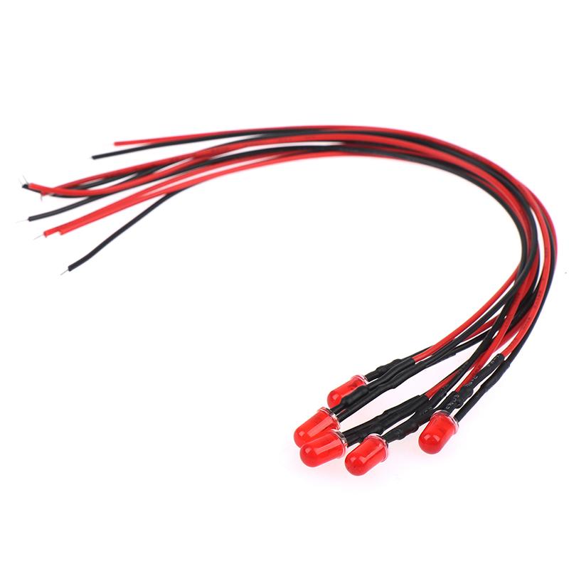 5Pcs 5Mm Super Bright Light Emitting Diode 20Cm Indicator Light