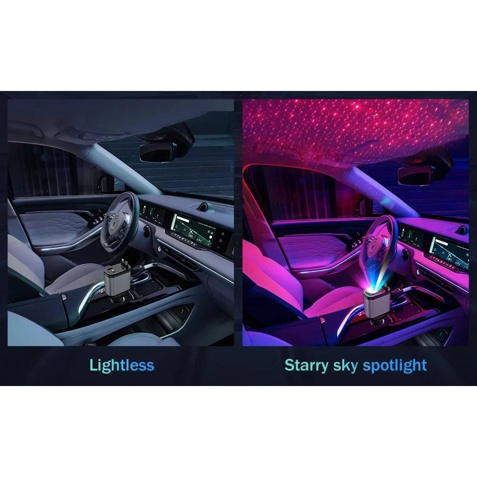 Încărcător Auto Rapid Retractabil 4 ÎN 1 120W PD QC 3.0 Încărcare Telefon pentru Lightning USB Tip C Adaptor Soclu Rotativ