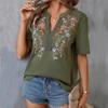 Casual Embroidery Floral Blouses For Women 2025 Summer Vintage Women's Oversized Shirts And Blouses Elegant Youth Female Tops