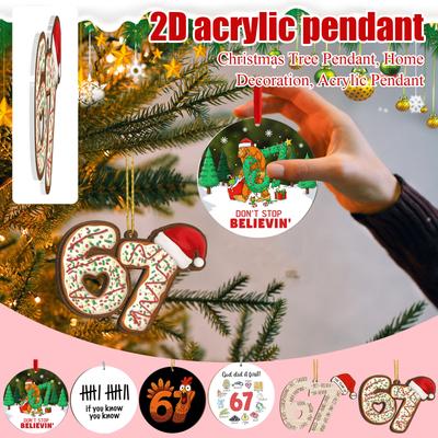 Dekoration, Acryl-Hängeornament mit Loch, Festlicher Zahlenanhänger für Kamin, Tür, Heim-Feiertagsdekorationen,