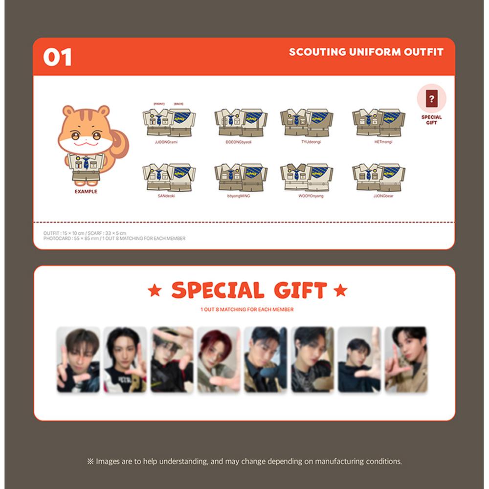 ATEEZ [ANITEEZ W TREASURE] Strój Mundurowy Zwiadowcy (w tym. Pasująca fotokarta)