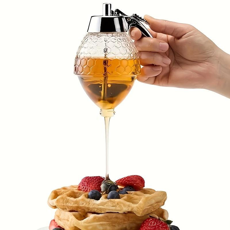 Honey Dispenser Syrup Dispenser Jar Leakproof Honey Syrup Pourer Kitchen Honey Container