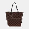 [Pre-Owned] Neverfull Mm Checkered Coated Canvas With Leather Trim Tote Bag - Very Good #W0D97T