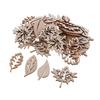 50 Pieces Wooden Leaf Embellishments Unfinished Wood Chips for Taking Photos of Props, Home Ornament, Wall Hanging Decoration