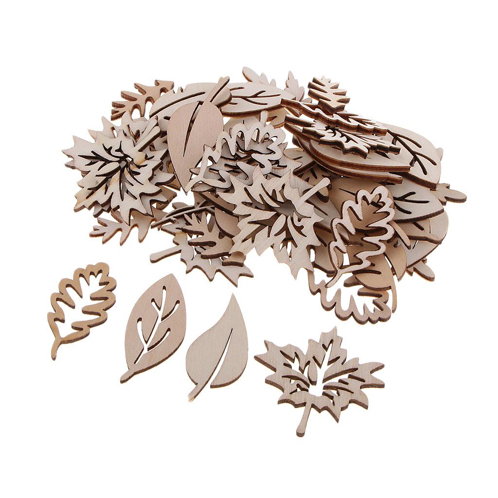 Craft Materials Wooden Hanging Decoration Leaves Shapes Unfinished Wood Pieces for Home and Scrapbooking
