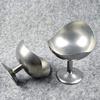 Distinctive Footed Dessert Bowl with Irregular Border and Distressed Steel Finish for Cold Sweet and Light Fare Service