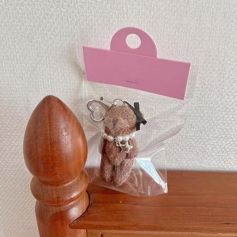 Cartoon Rabbit Keychain Cute Bear Doll Pendant Keyring Delicate Bowknot Ornament Backpack Decoration for Bag Purse Key