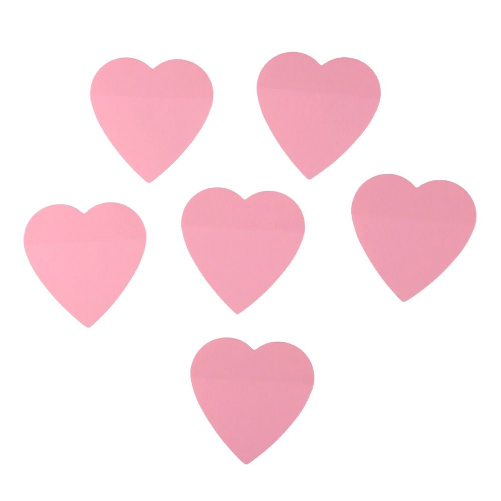 6 Packs Water-proof Self-adhesive Pink Heart Memo Pad Planner Notepad Sticky Notes