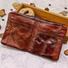 Herren Retro pflanzlich gegerbtes Leder Portemonnaie: Handpoliert, Weich, Großer Scheinfach, Mehrere Kartenfächer, Reißverschluss.