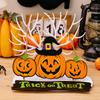 Wooden Pendant Festival Decor Pumpkin-Witch Decoration Front Door Welcome Sign Halloween Themed Door Sign Party Supplies