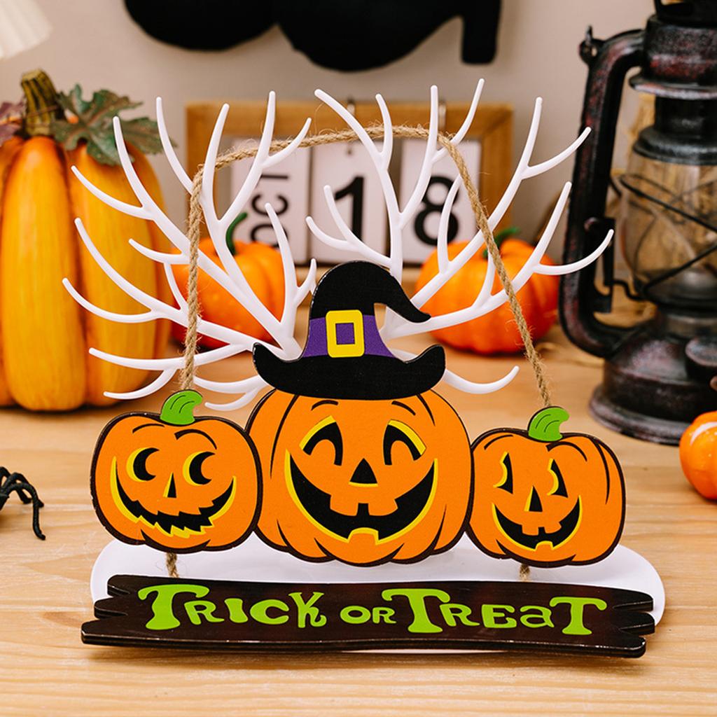 Wooden Pendant Festival Decor Pumpkin-Witch Decoration Front Door Welcome Sign Halloween Themed Door Sign Party Supplies