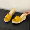 Fashion Fashion Platform Ladies Wedges Slippers Shoes Round Toe Footwear Thick Soled Women Wedges Slippers Shoes Female Slides Sandals