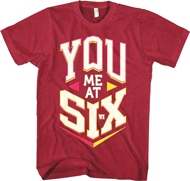 YOU ME AT SIX - Block Logo - T SHIRT S-M-L-XL-2XL Brand New - Official T Shirt