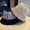 New plain hollow breathable bucket hat for women, simple and versatile for spring and summer, makes the face look smaller, foldable and trendy