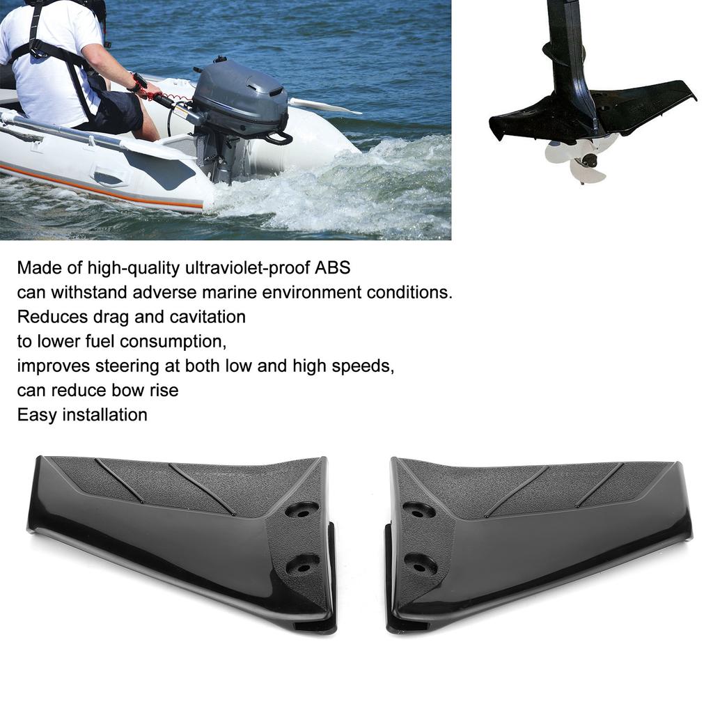 Outboard Stabiliser Pair Small Hydrofoil Boat Motor Stabiliser Enigne Components for 4‑50HP Outboard with Bolt Nut Boat Parts