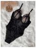 Body francés Sexy de encaje, juego de Sujetador push up, vendaje clásico de malla, vestido ceñido transparente, ropa interior para mujer, monos huecos tentación