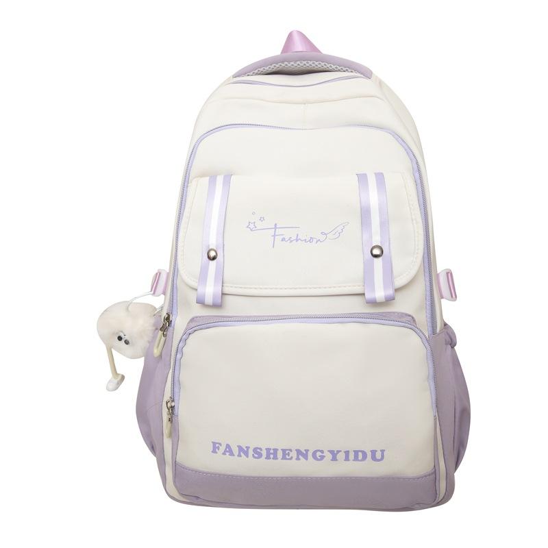 Schoolbag Korean large-capacity student backpack junior high school students contrasting colors niche design trend casual versatile schoolbag women