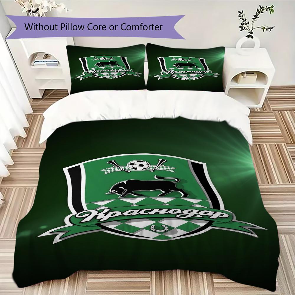 Fc Krasnodar Pattern Bedding uilt Set uilt Cover Pillowcase Home Decoration Birthday Gift (1*duvet cover + 2*pillowcase without core)