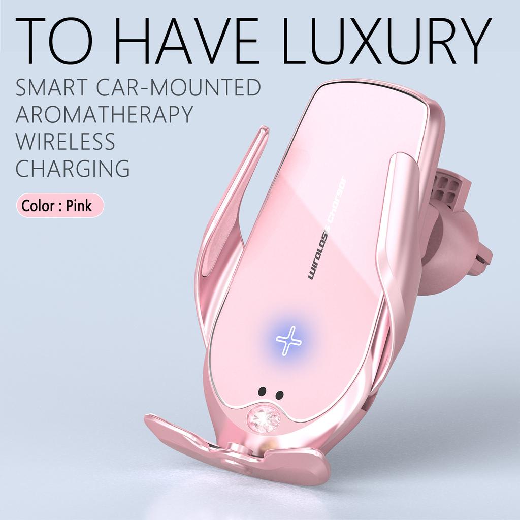 Držák do auta s rychlým bezdrátovým nabíjením 15 W Držák na nabíjení Qi s magnetickou hlavou Univerzální pro mobilní telefon Držák s otočným ventilem o 360°