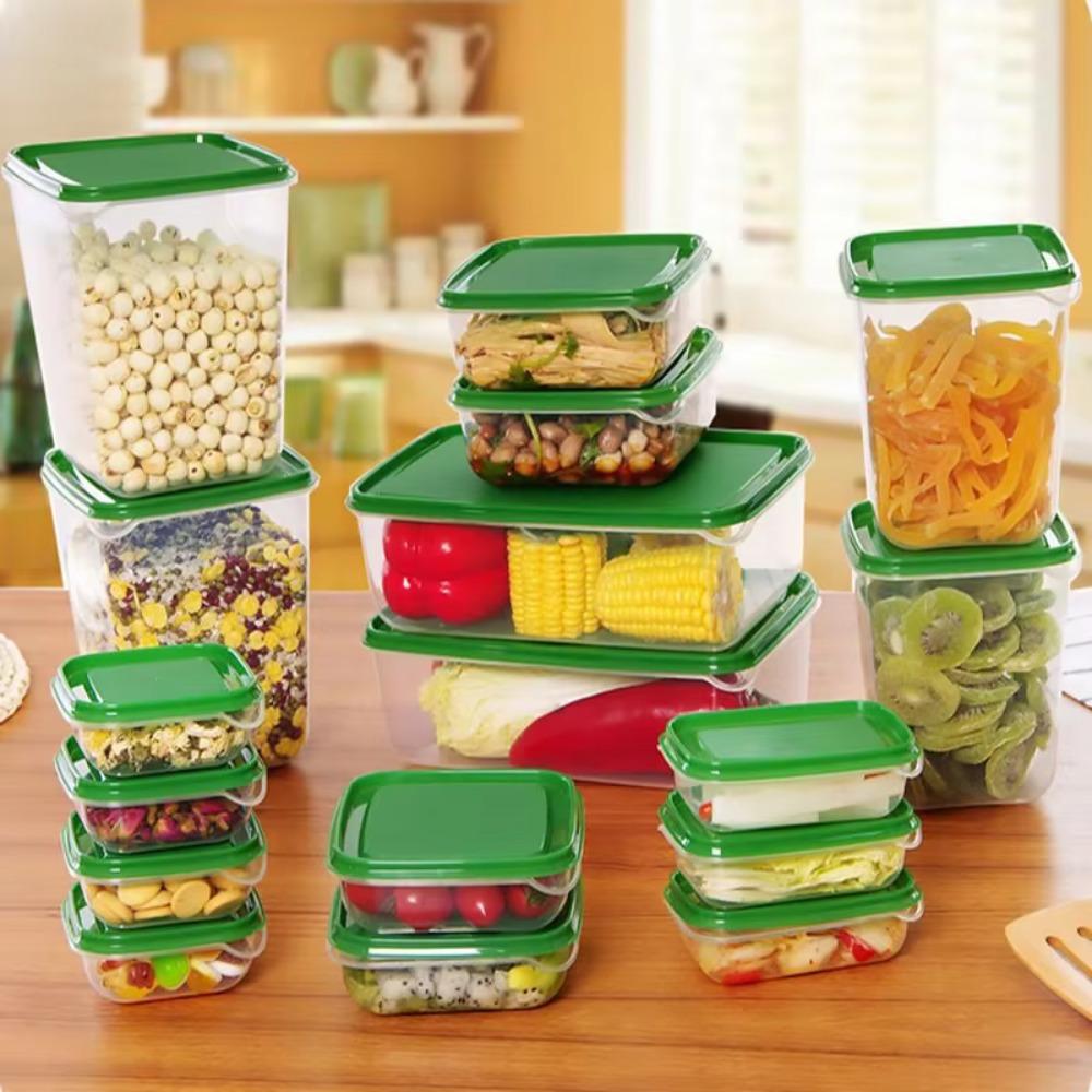 17Pcs/Set Plastic Fresh Keeping Box with Lid Airtight Container Meal Prep Container Dishwasher