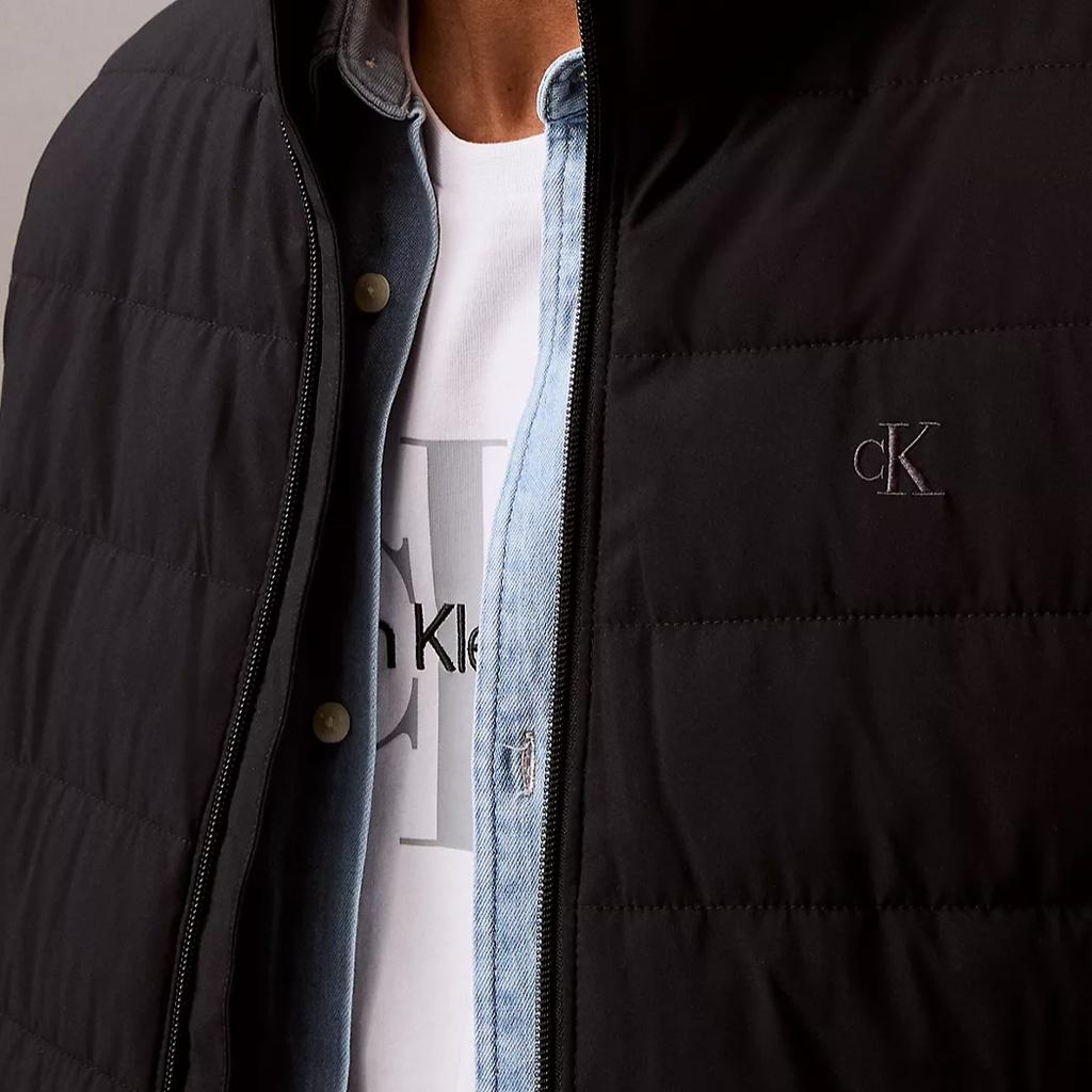 Calvin Klein Minimalistische Bequeme Stehkragen Ärmellose Weste Herrenwesten Schwarz 40EM553-001