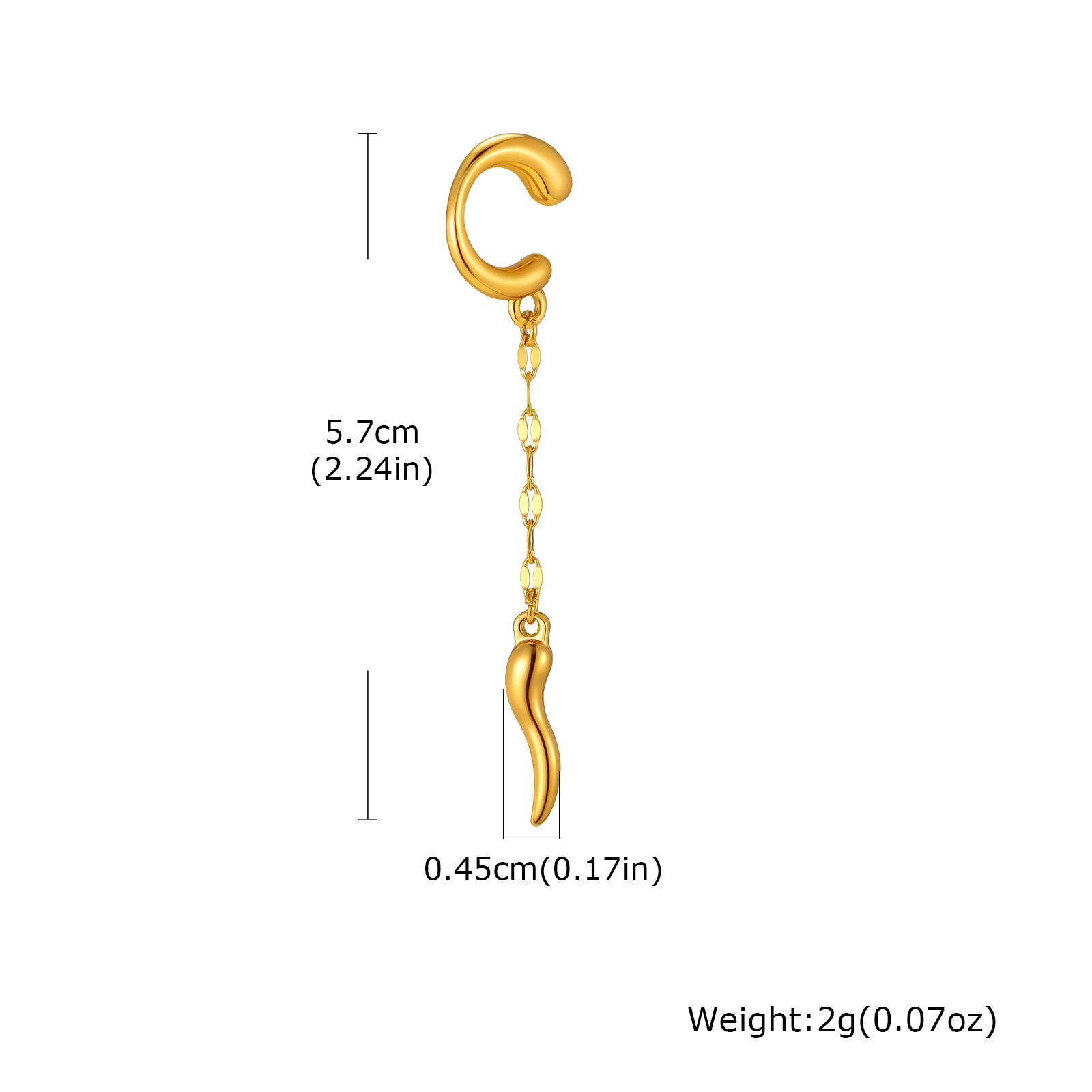 

Cherry Strawberry Pendant C-shaped Ear Bone Clip for Women, Long Tassel Stainless Steel Ear Cuff, Non Pierced Clip on Earrings