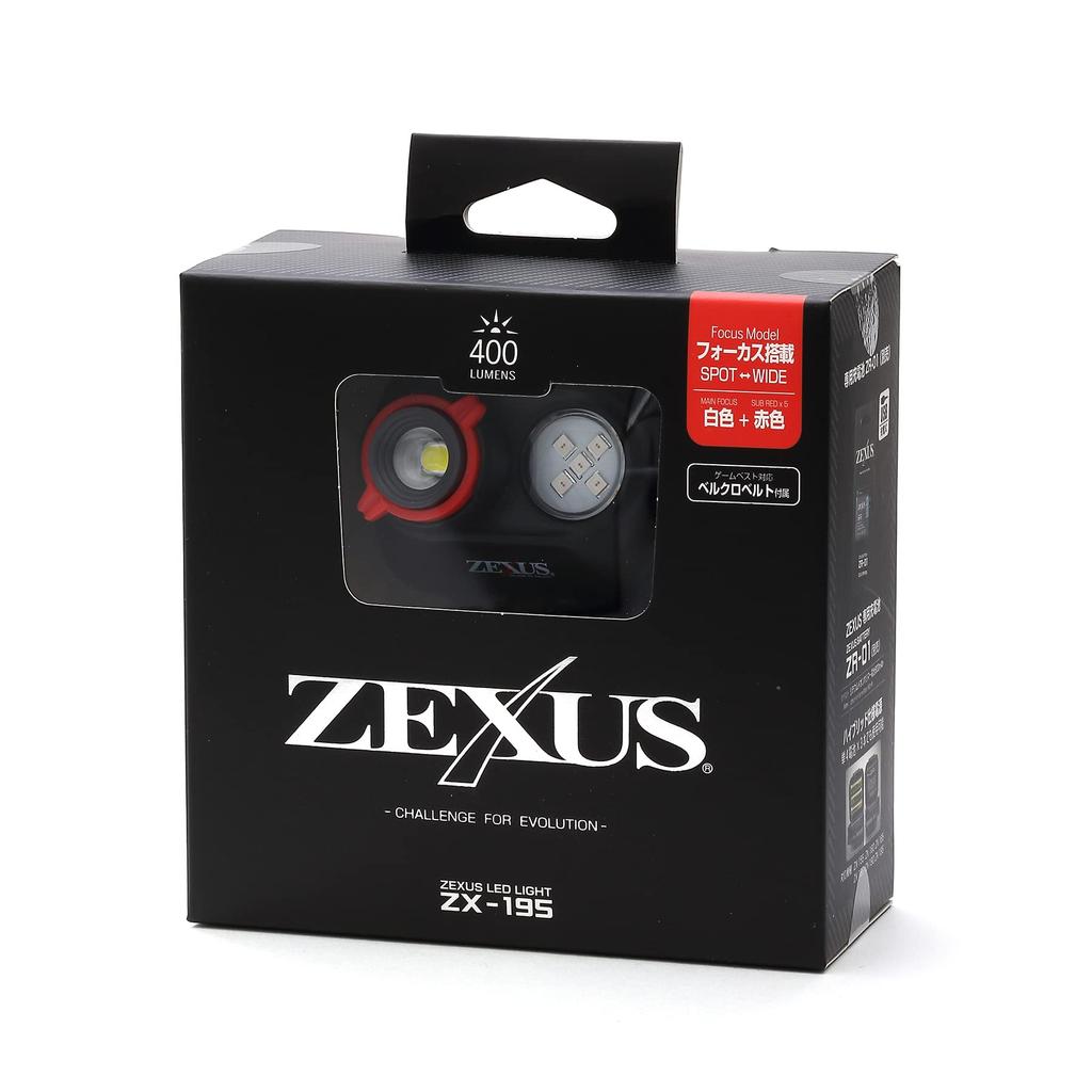 Fuji Toki ZEXUS LED světlo 400 lumenů Hlavní LED osvětlení Až 37 hodin ZX-195 [Maximální doba bílá/červená]