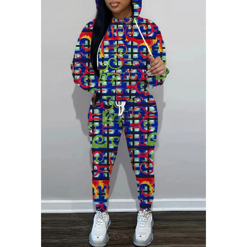 New Autumn And Winter Casual Sportswear Set Hoodie Sweater Set Women'S Chain Printing