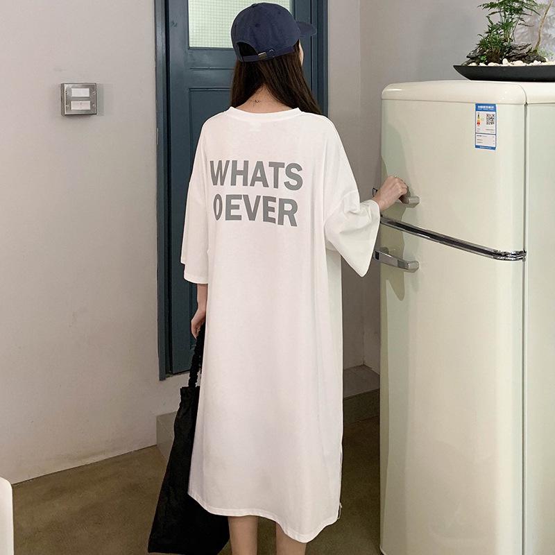 

Летняя одежда для беременных: Стильная ночная сорочка из чистого хлопка и свободное платье-футболка для миниатюрных женщин L