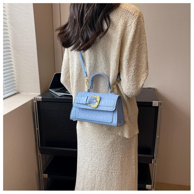 Faux Leather Crossbody Bag for Women, Minimalist Single Strap Shoulder Purse, Soft Square Handbag