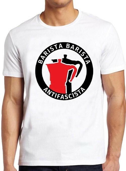 Barista Antifascista Funny Pun Coffee Cool Gift Tee Unisex T-Shirt XL